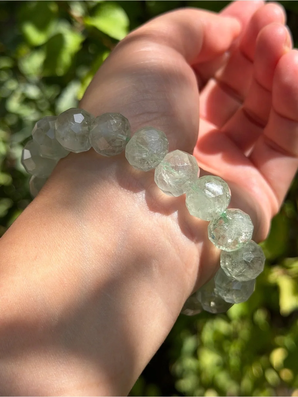 Faceted Pale Green Bead Stretch Bracelet - Women Jewelry 2061 Palo